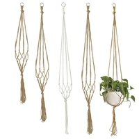 90105122cm macrame plant hanger baskets flower pots holder balcony hanging decor knotted lifting rope home garden supplies