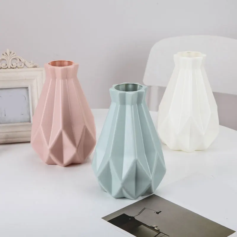 

Plastic Vases Home Decor Anti-ceramic Vases Imitation Rattan Flower Vase European Wedding Modern Decorations Unbreakable Basket