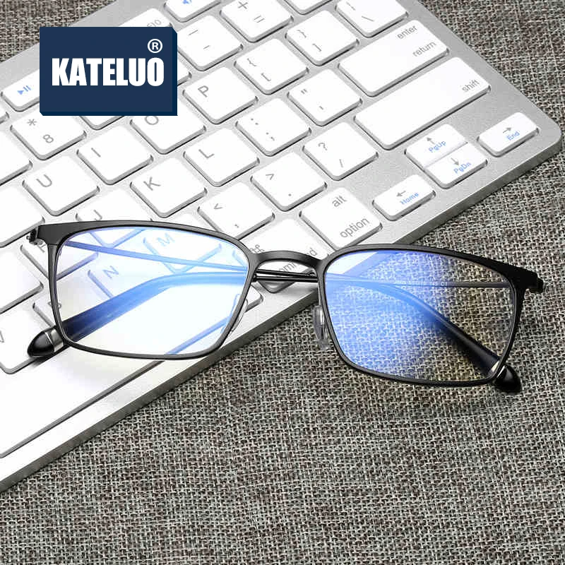 

KATELUO 2022 Computer Goggles Anti Blue Light Laser Ray Fatigue Radiation-resistant Square Glasses Eyeglasses Frame Eyewear J805