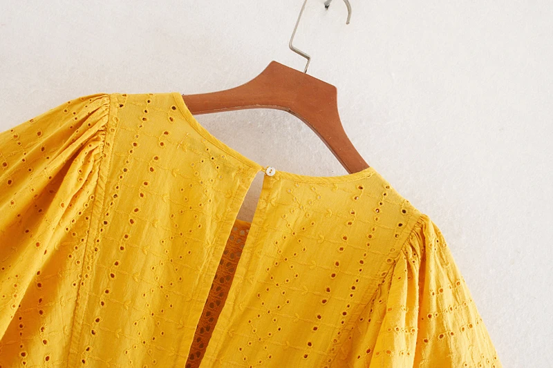 

Women Summer Dress 2020 New Fashion Hollow Out Embroidery Above Knee Female Loose Dresses