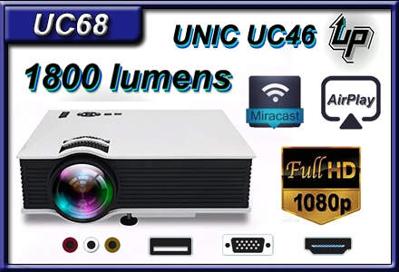 UNIC T6 светодиодный проектор 3500 люмен HDMI USB FULL HD 1080p проектор wifi Bluetooth Android 7,1 3D проектор для домашнего кинотеатра