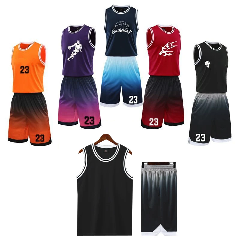 

Custom Print Men Kids Basketball Jersey Sets Child College Tracksuits Breathable Men Basketball Uniforms Youth Sports Clothing