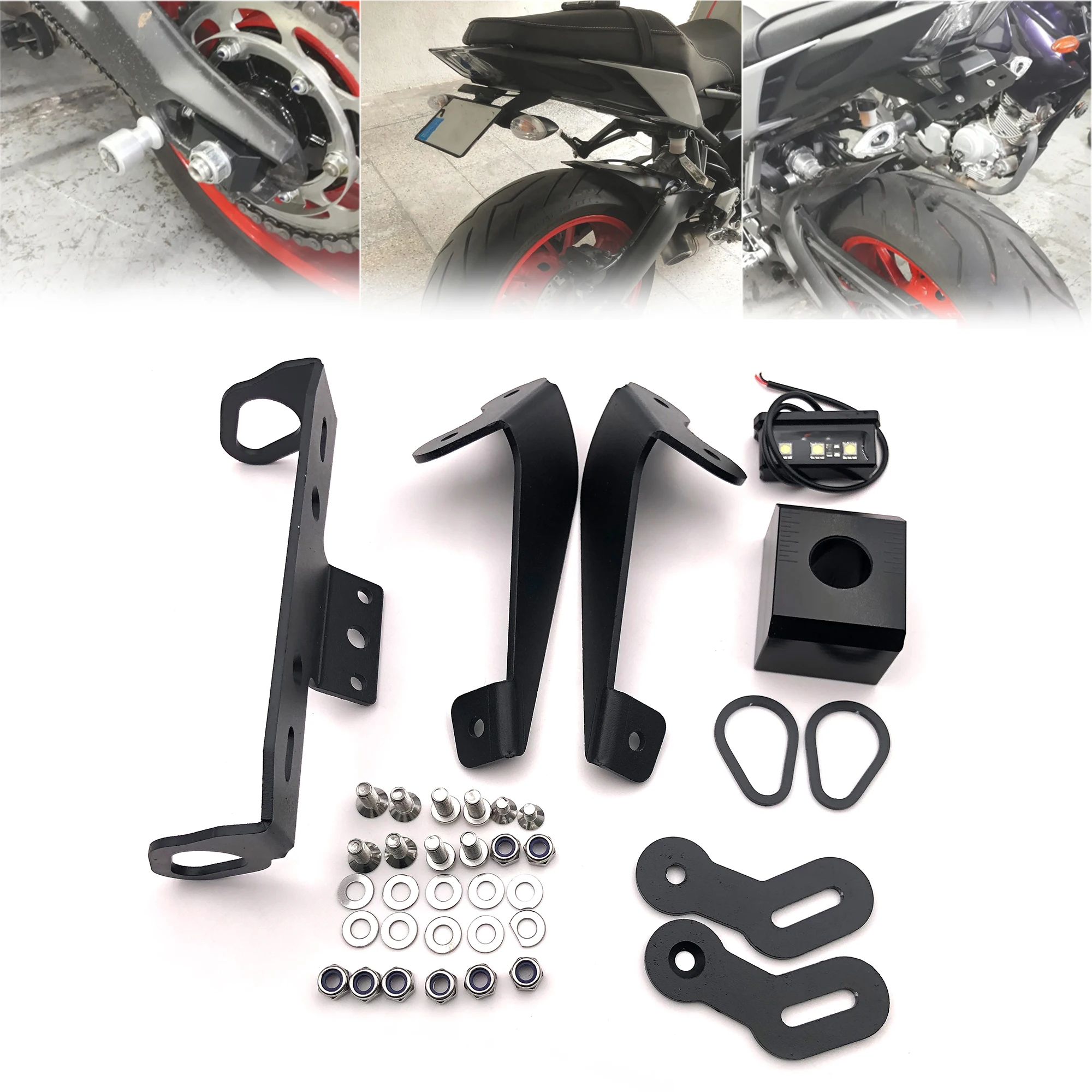 REALZION мотоциклов аксессуары для держатель номерные рамка номерного знака задний