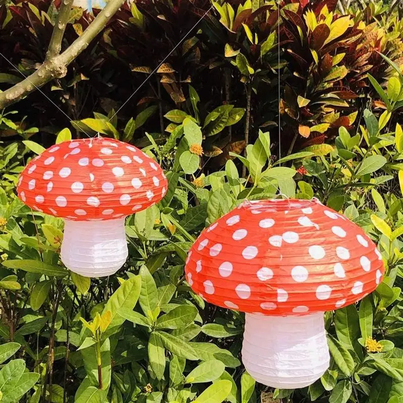 

4Pcs Mushroom-shaped Lantern Folding Paper Lantern Creative Party Layout Props
