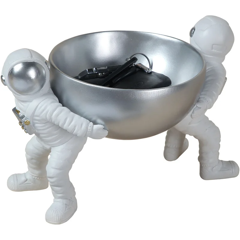 

Nordic Light Luxury Astronaut Storage Decoration Entrance Key Creative Living Room Fruit Dried Fruit Tray Home Soft Decoration
