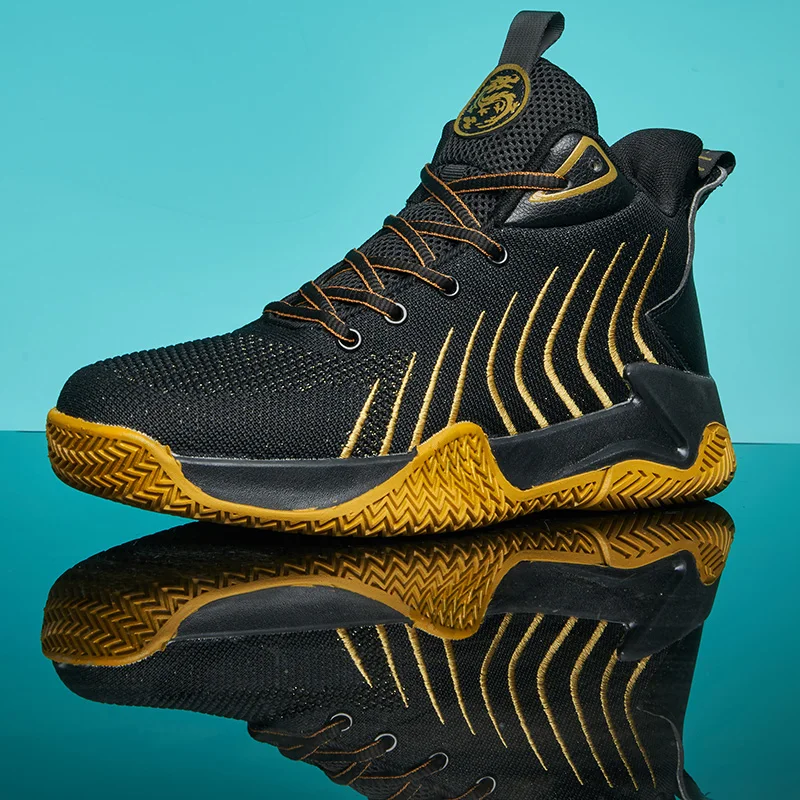 

2021 New High Top Sneakers for Male Winter Comfortable Knitting Mens Basketball Designer Sneakers 36-46 Sport Trainers Women