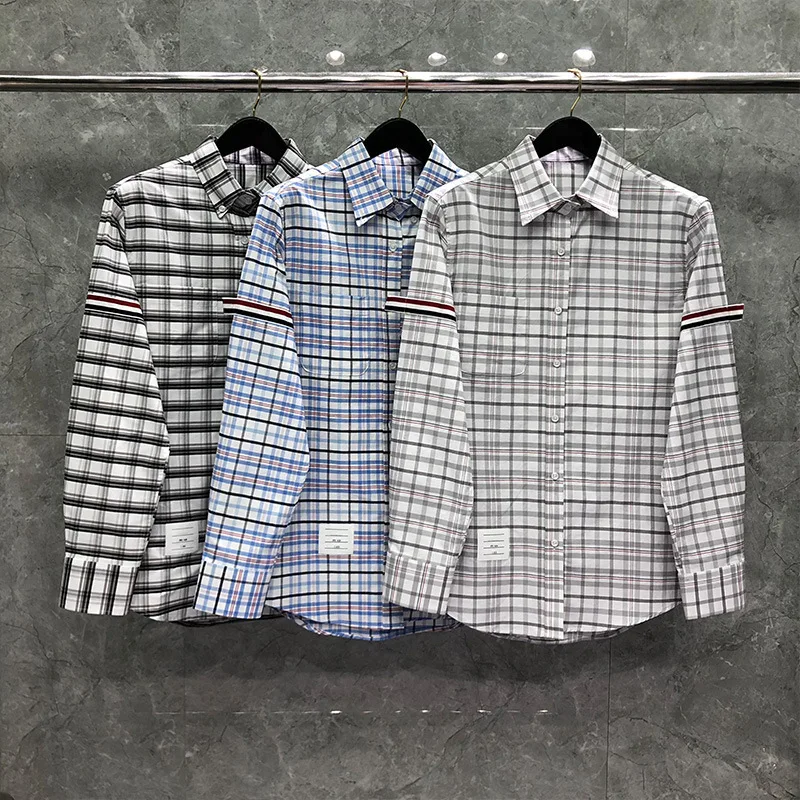 

Brand 2021 Fashion Shirts Men Slim Fit Long Sleeve Casual Plaid Shirt Striped Oxford Cotton Spring Autumn Men's Clothing