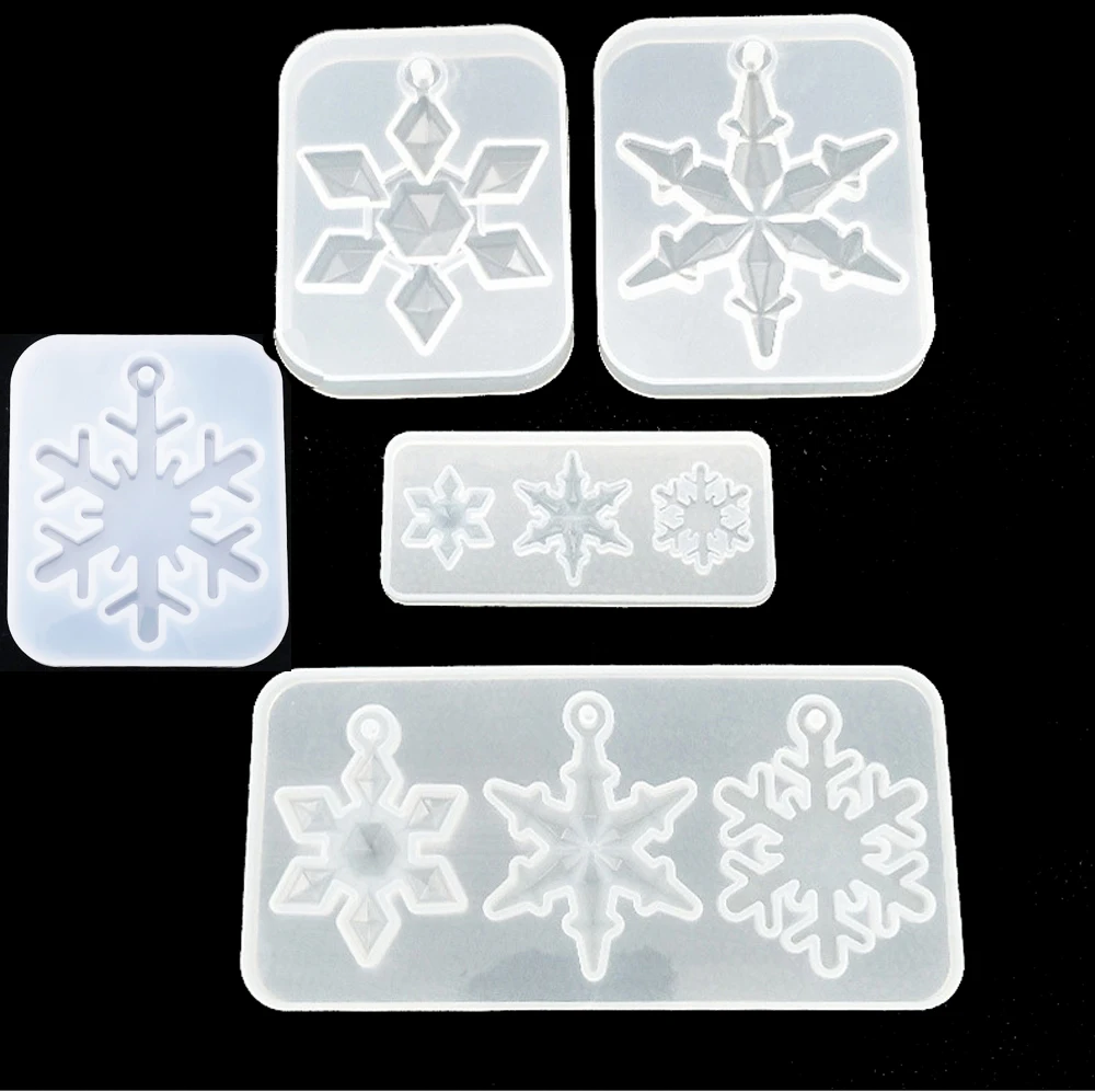 Christmas Snowflake Ornament Silicone Mold Soft Clear Mould for UV Resin Craft Winter Embellishment DIY Pendants Jewelry Making