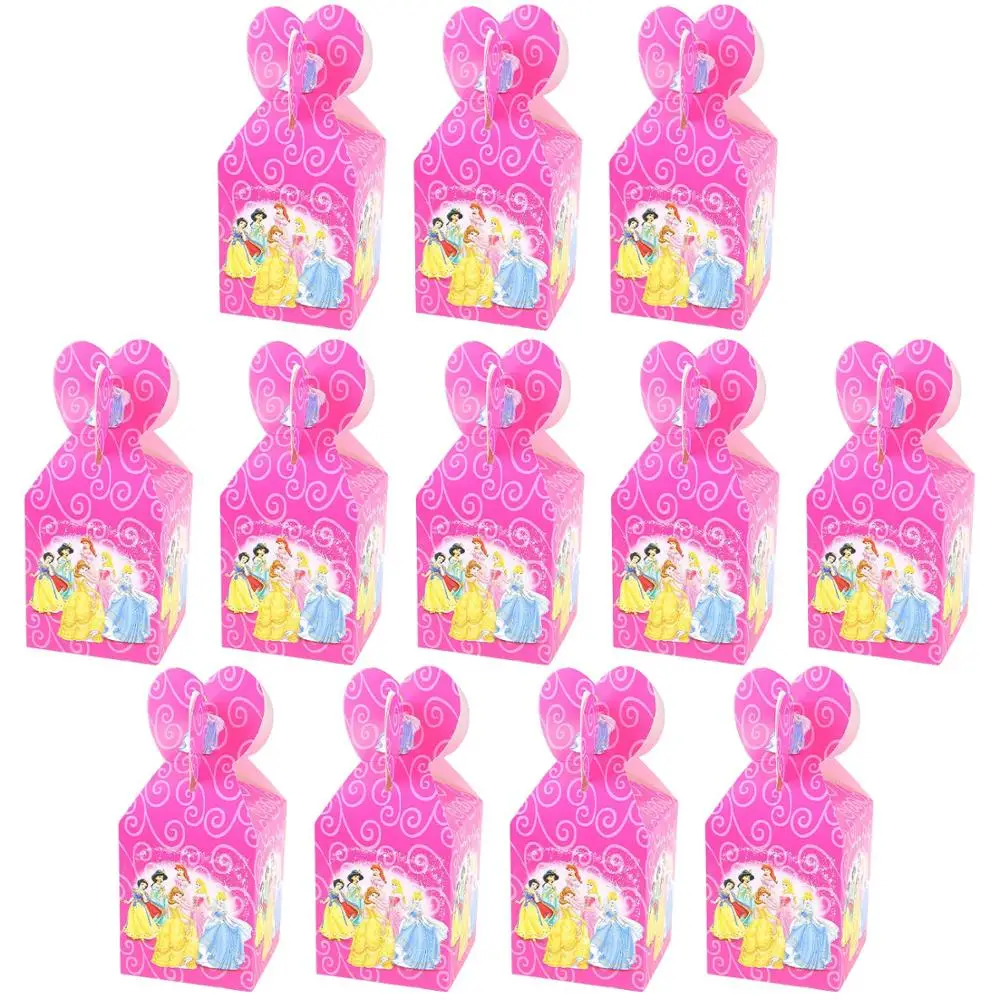 Disney Cartoon Princess Mickey Minnie Mouse Superhero Game Unicorn Candy Boxes Kids Birthday Gift Box Party Decorations Supplies