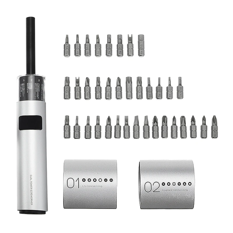 

36 In 1 Dual Power Lithium Electric Screwdriver LED Lights Rechargeable Magnetic Suction Screw Driver Tool Accessories