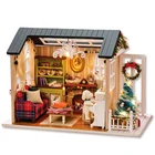 Рождественский кукольный домик, миниатюрный домик сделай сам с мебелью, деревянный рождественский кукольный домик, игрушки для детей, рождественские подарки