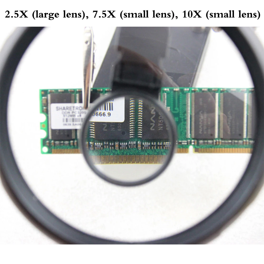 Увеличительное стекло для сварки со светодиодной подсветкой линза 2 5x 7 10x лупа с