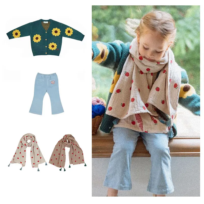 

Girls Sweater Autumn And Winter New Cardigan Girls Jacket Children's Cardigan Knitted Sweater Women's Jeans Children's Clothing