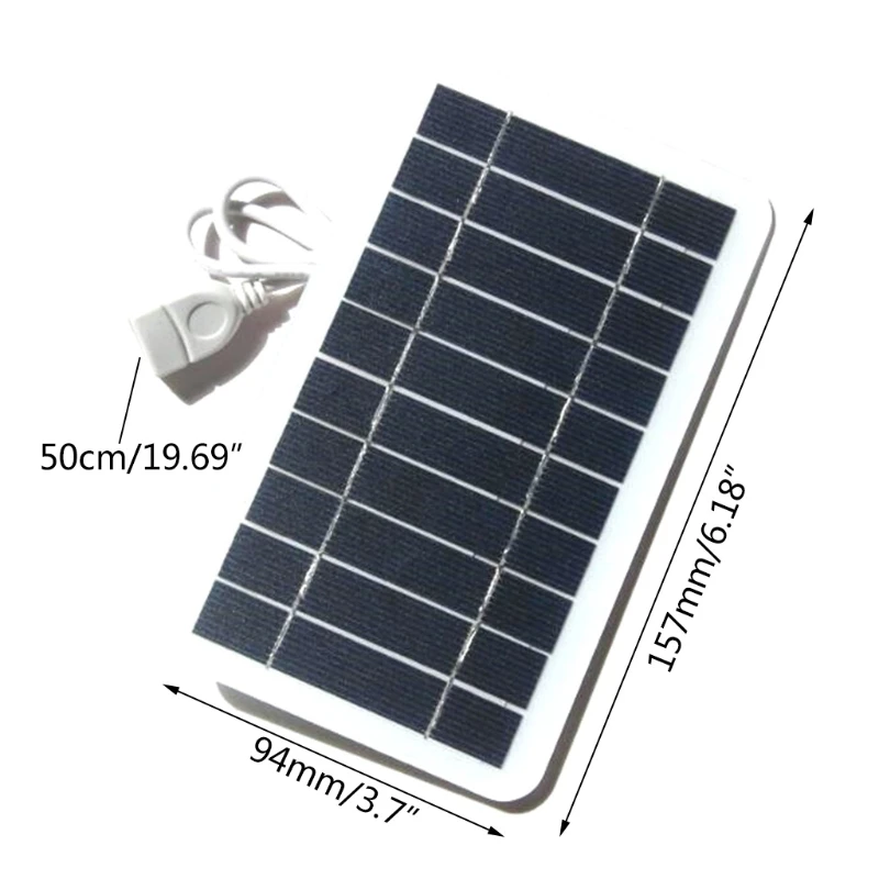 

T3LB Flexible Anti Corrosion Power Kit 2W 5V Solar Panel Multipurpose USB Solar Panel Charger for Cellphone Tablet
