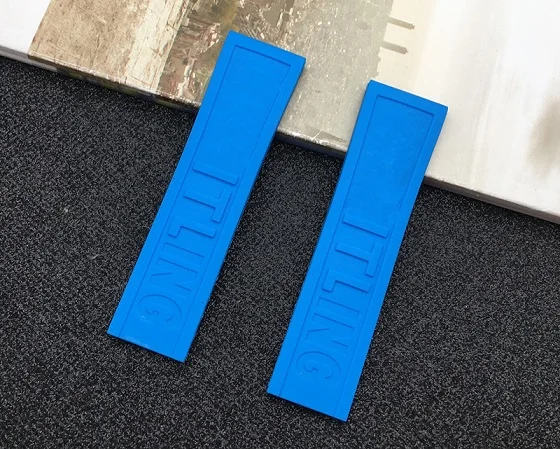 Light blue strap Роскошный бренд, мягкое натуральное Силиконовое резиновое кольцо для часов, 22 мм, 24 мм, ремешок для часов, браслет для navimer/avenger/Breitling, ремешки, инструменты - Цвет ремешка: Light blue strap