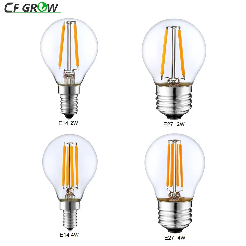 Retro LED Filament Light Dimmable E14 E27 G45 A60 Globe Bulb 1W 2W 4W 8W 10W Edison Vintage Ampoule Lamp 220V indoor Lighting