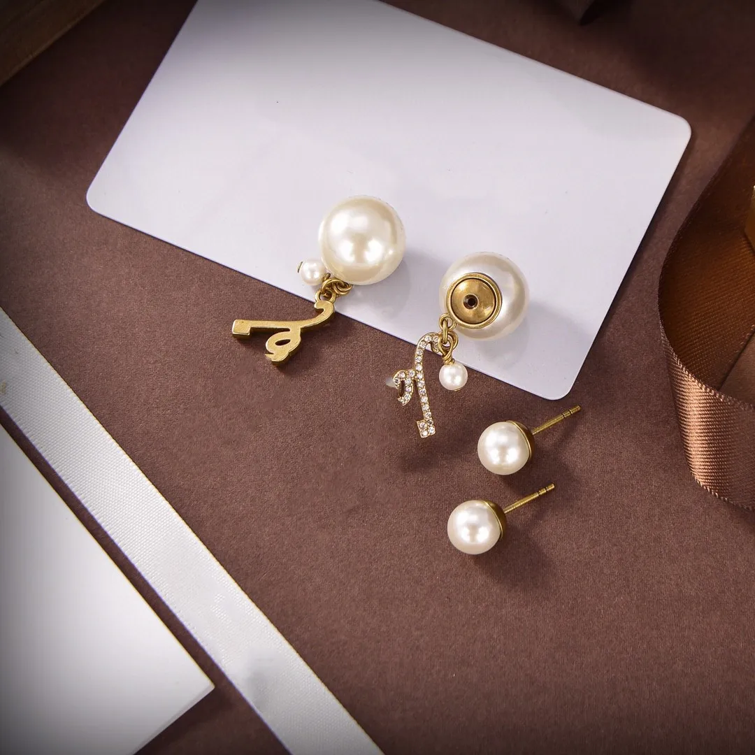 

Yunli 2021 Fashion Earrings Designer Brand Letters Ladies Jewelry Pearl Hanging 925 Silver Needle Women Luxury Goods