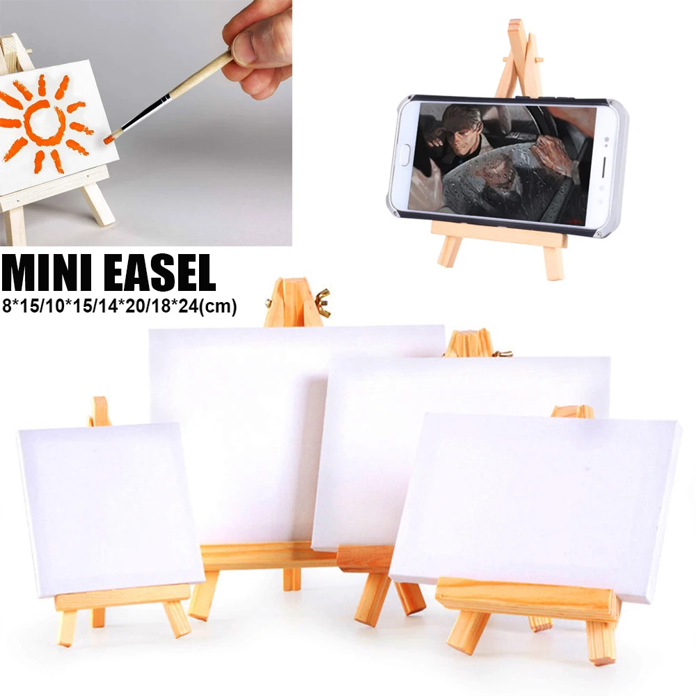 Мини-холст и натуральное дерево мольберт в комплекте для художественной