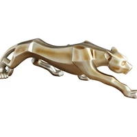 37 64cm modern plating leopard statue abstract animal figurine art sculpture resin crafts home decoration accessories r1415