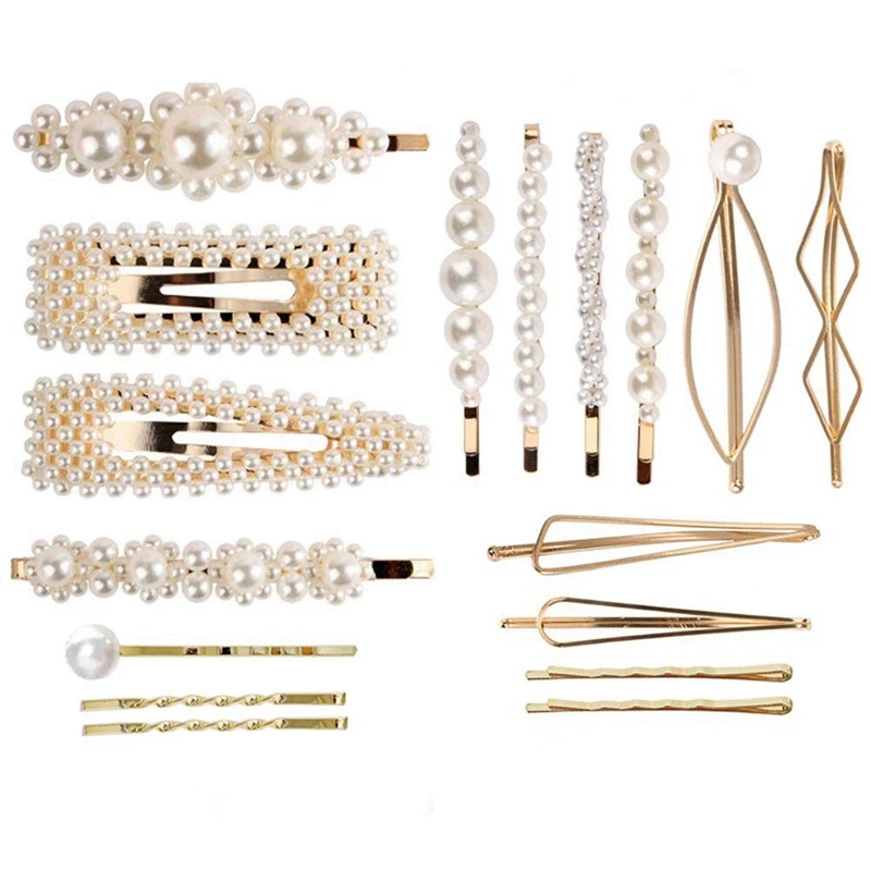17 шт. заколки для волос винтажные Искусственные белые жемчужные аксессуары