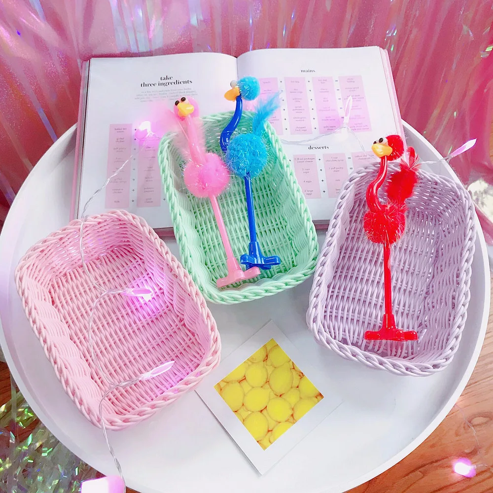 

Woven Storage Basket Table Clutter Sundries Storage Rack Household Ice Cream Macaron Color Living Room Kid's Toys Pens Storage