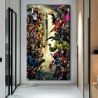 Картина на холсте с изображением героев Марвел, Мстителей, Человека-паука, постеры с супергероями и принтами, Настенная картина для гостиной, детской комнаты, украшение для дома