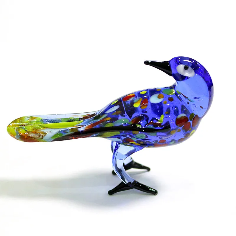 

Miniature Handmade Murano Glass Bird Figurines Ornaments Cute Vivid Animal Small Statue Gifts For Home Tabletop Decor Collection