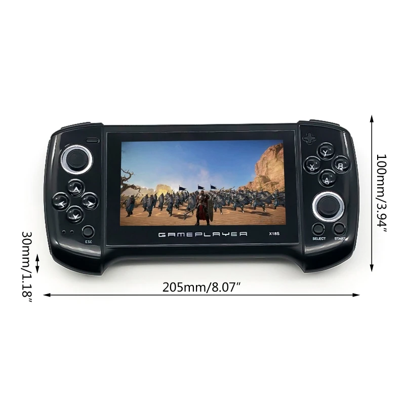 

X18Plus Handheld Game Console 4.3 Inch Large Screen Dual Joystick 64-bit Classic Games Support