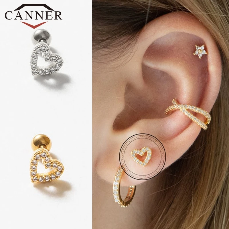 Женские серьги-гвоздики CANNER серьги из настоящего стерлингового серебра 100% пробы