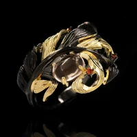 neo gothic 14k multi gold ring for women cnorigin amber jewellry gemstone bizuteria anillos de silver 925 jewelry rings box