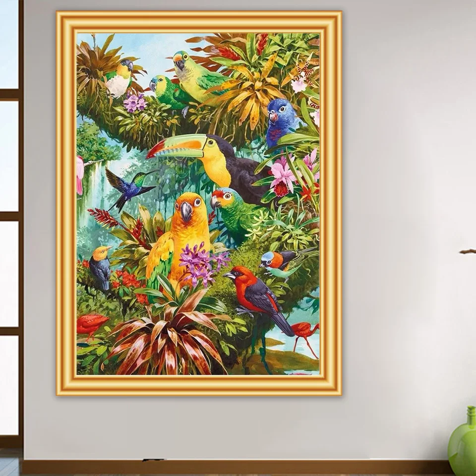 5D DIY Алмазная живопись Птицы Крест-стежок Полное сверление Квадратная вышивка Животные Мозаика Картина из страз Декор Подарок на.