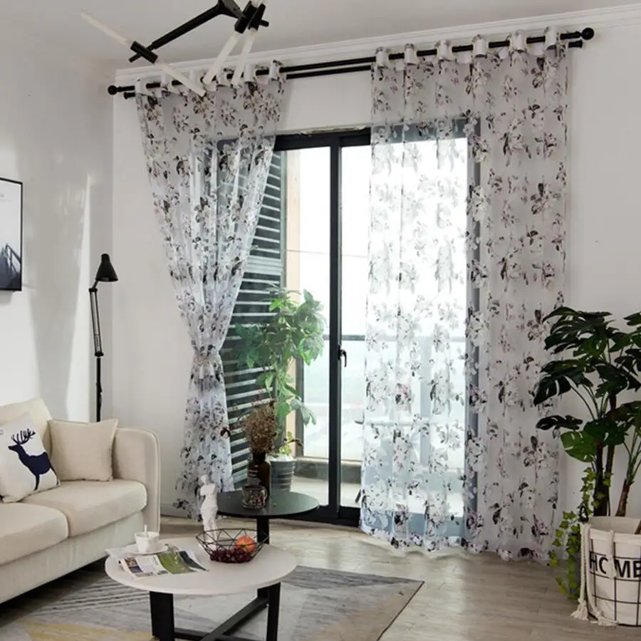 Занавески в американском стиле для гостиной роскошные прозрачные тюлевые шторы