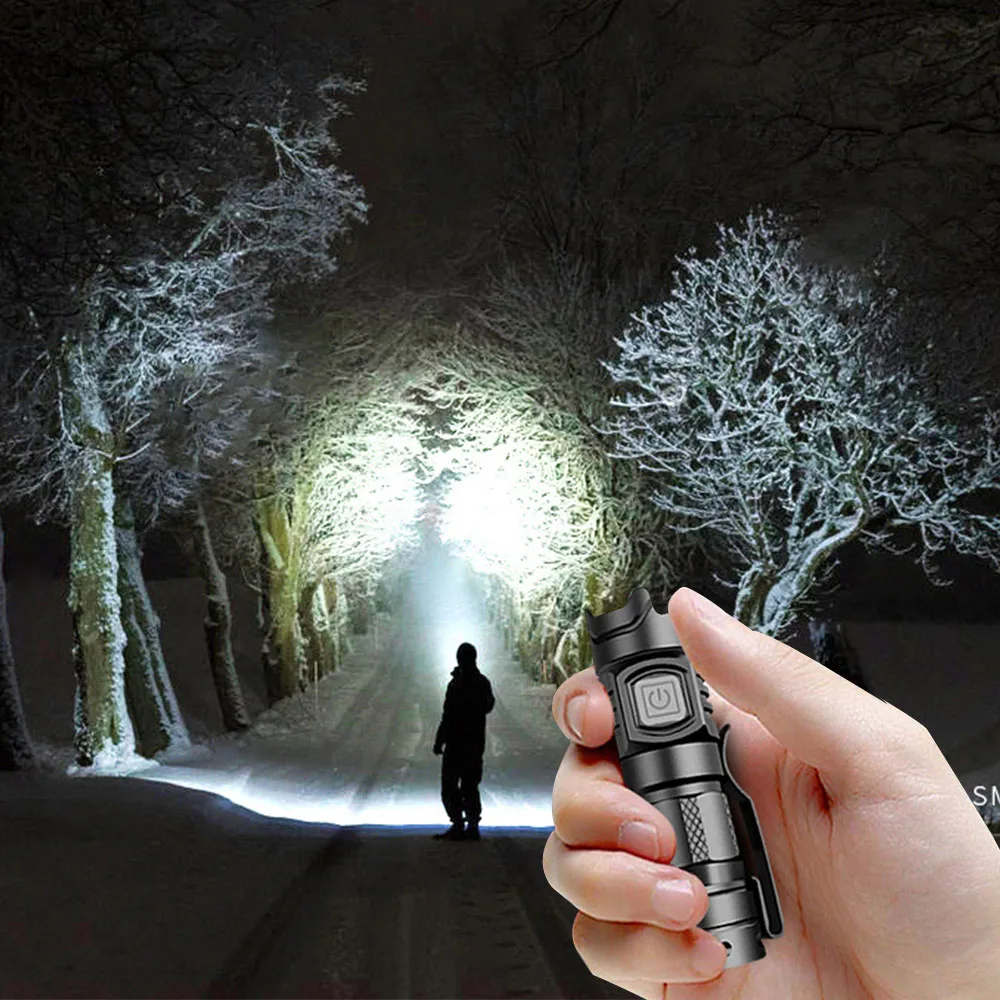 T40 мощный светодиодный фонарик USB Перезаряжаемый водонепроницаемый кемпинг