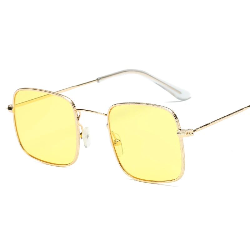 Женские солнцезащитные очки в стиле ретро желтые фотопленка металлическая