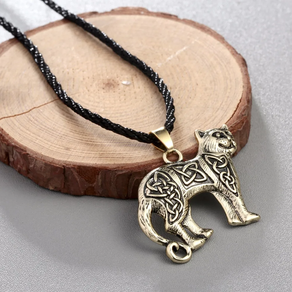 Чандлер Бохо узел кошка ожерелье Викинги амулет кулон оригинальный животное