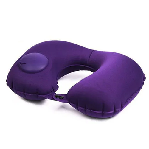 Purple Пресс надувная u-образная подушка надувная подушка для шеи для мужчин и женщин подушка для путешествий на открытом воздухе автоматически надувающаяся подушка - Цвет: Purple
