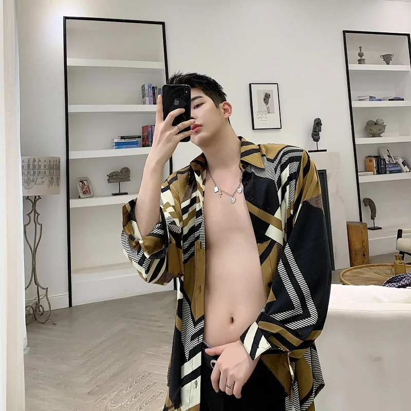 Новинка весна-осень 2020 самодельная Свободная рубашка Yara с геометрическим