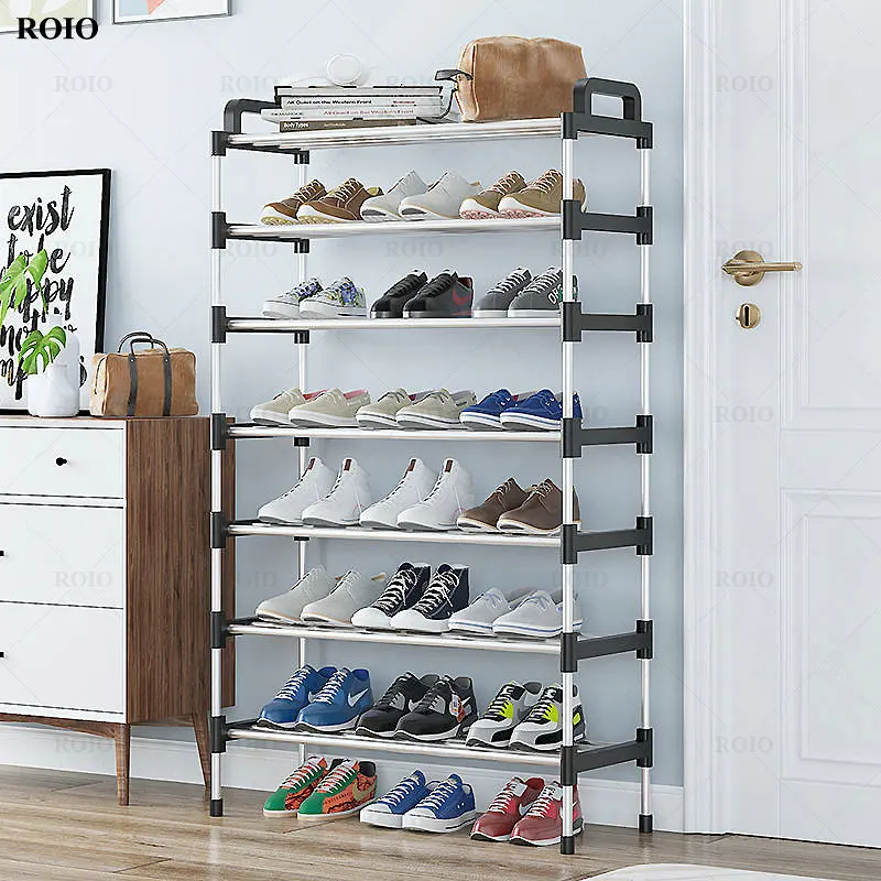 Metal DIY Shoe Rack Easy Assembly Space Saving Stand Footwear Amazing Shoes Rack Organizer Home Furniture Storage Shoe Cabinet images - 6
