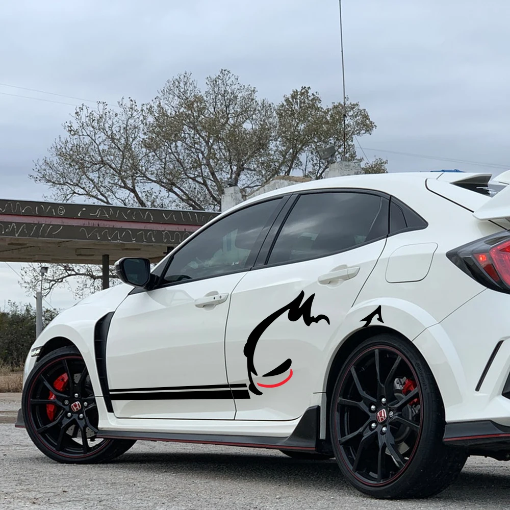 2 шт. автомобиль забавные стильные Стикеры Авто виниловой пленки углеродное