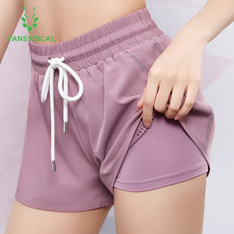 Летние сетчатые спортивные шорты для бега 2 в 1 йоги фитнеса тренировок с