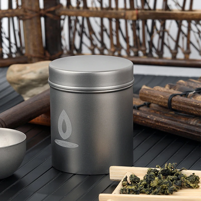 

180ml Tea Container Titanium Airtight Canisters for Food Storage Tea Coffee Sugar Flour Canisters Portable Tea Tin Ta8605