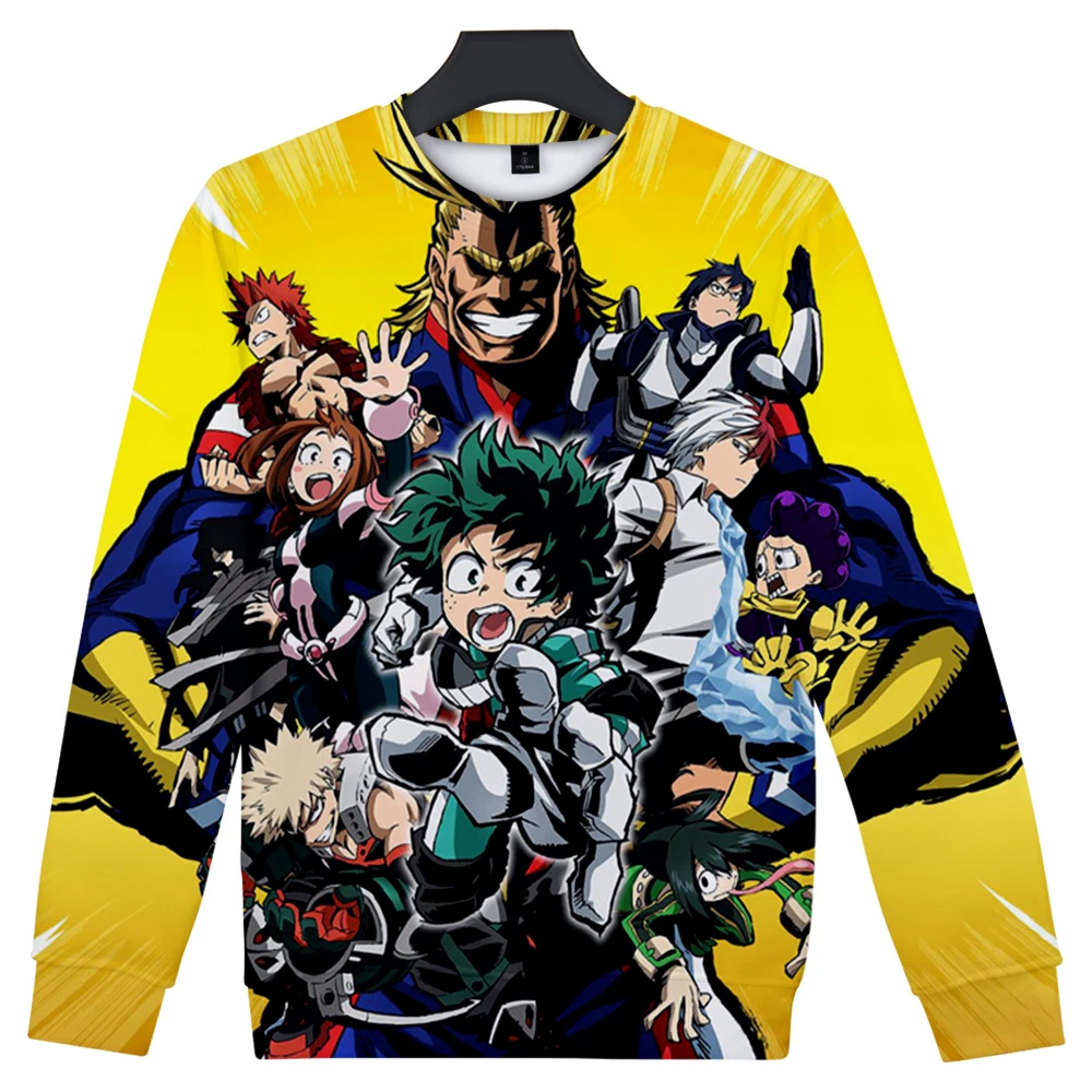 

Модный свитшот круглой формы с надписью Ronde Hero, одежда в стиле Харадзюку, одежда в стиле аниме