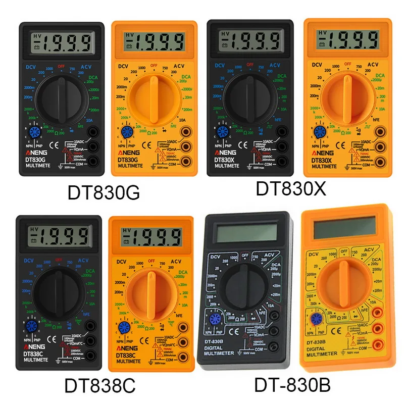 Junejour Digital Multimeter Voltmeter Ammeter Ohmmeter DC10V~1000V 10A 750V Current Tester Test LCD Display DT830B | Инструменты