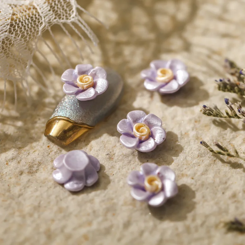 

20Pcs DIY 3D Nail Flower Acrylic Nail Art Flat Design Camellias Lotus Nail Art Studs Charms Glitter Rhinestones & Decorations ZC