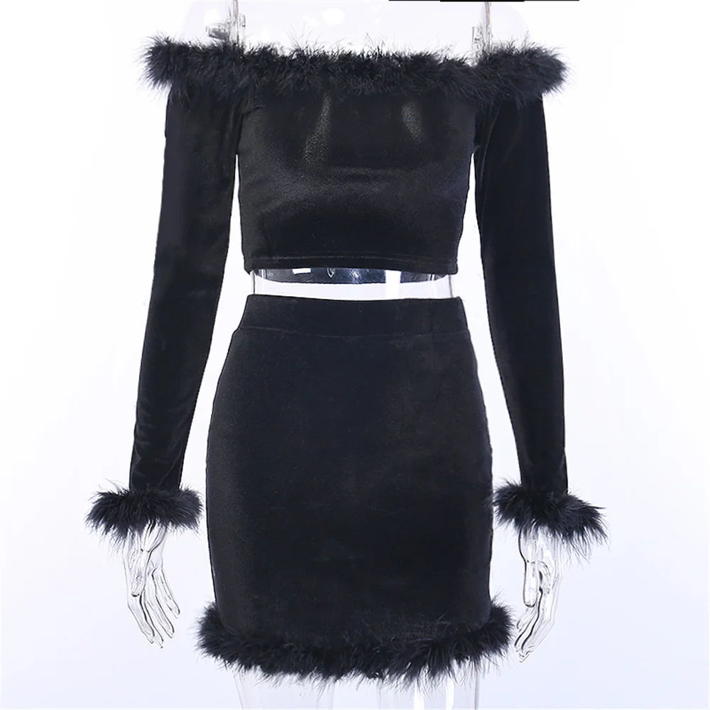 Женский бархатный короткий топ комплект из 2 предметов футболка с длинным