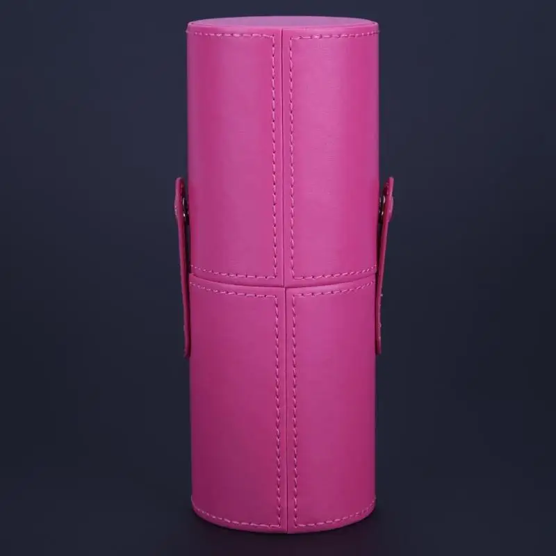 Кожаная Кисть для макияжа Ручка хранения пустой держатель Косметическая чаша