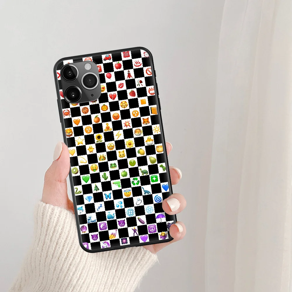 

Checkerboard Plaid Checked Checkered Phone Case For IPhone 5 5S SE 5C 6 6S 7 8 Plus X XS XR 11 12 Mini Pro Max 2020 black