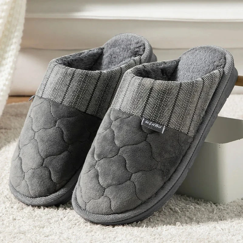 Winter Home Men Shoes 2021 Fashion Flat Bedroom Slippers Furry Slides Man Shoes Fur Men's