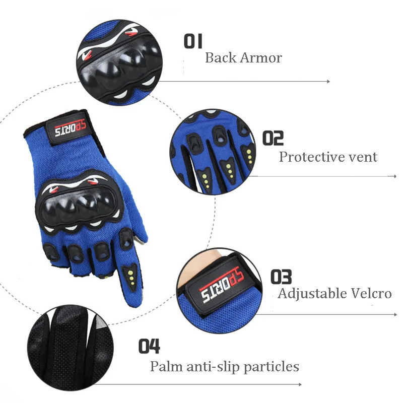 Перчатки мужские мотоциклетные дышащие защитное снаряжение для езды на