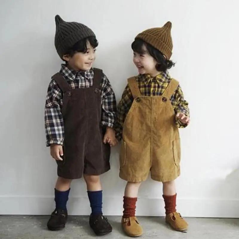 

2020 Autumn Baby Clothes Set Kids Corduroy Loose Overalls Cute Boys Girls Casual All-match Suspender Trousers Bib Pants Suit